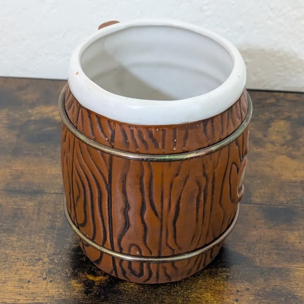VTG Beer Mug Souvenir Galveston Texas‎ Barrel Design Ceramic Handle Kitsch Japan - Picture 5 of 11